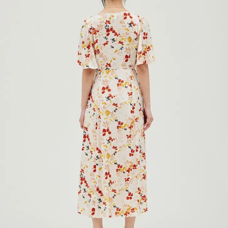 Floral Satin Print Dress