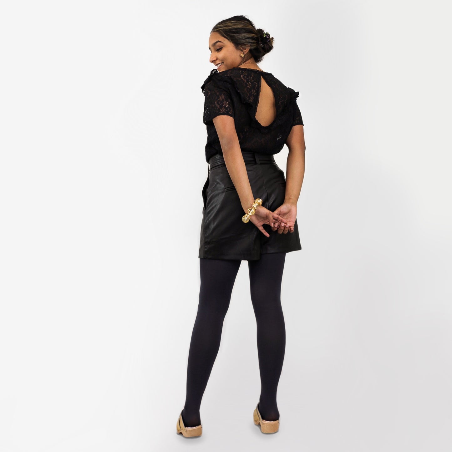 Faux Leather Shorts with Belt