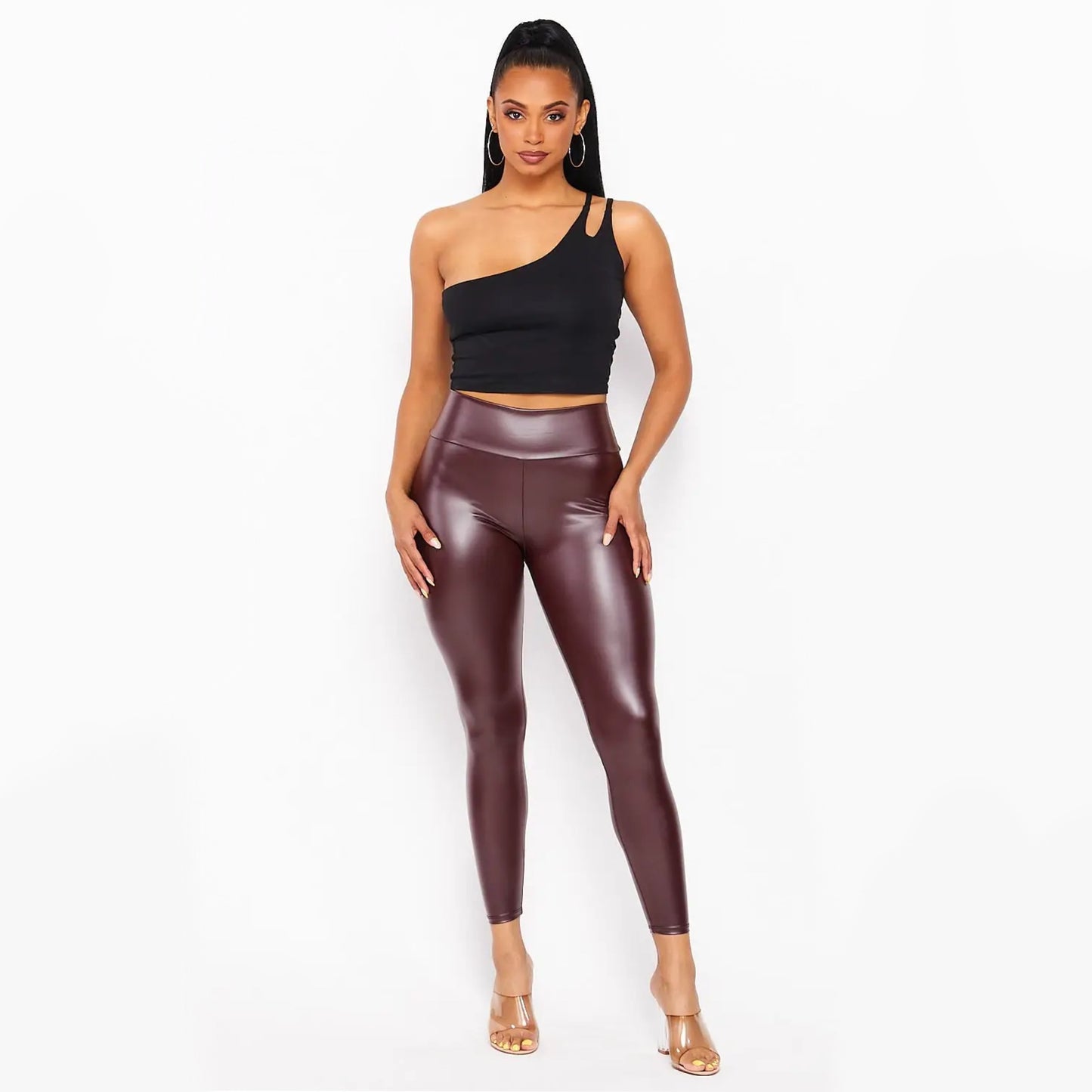 Coated Faux Leather Leggings