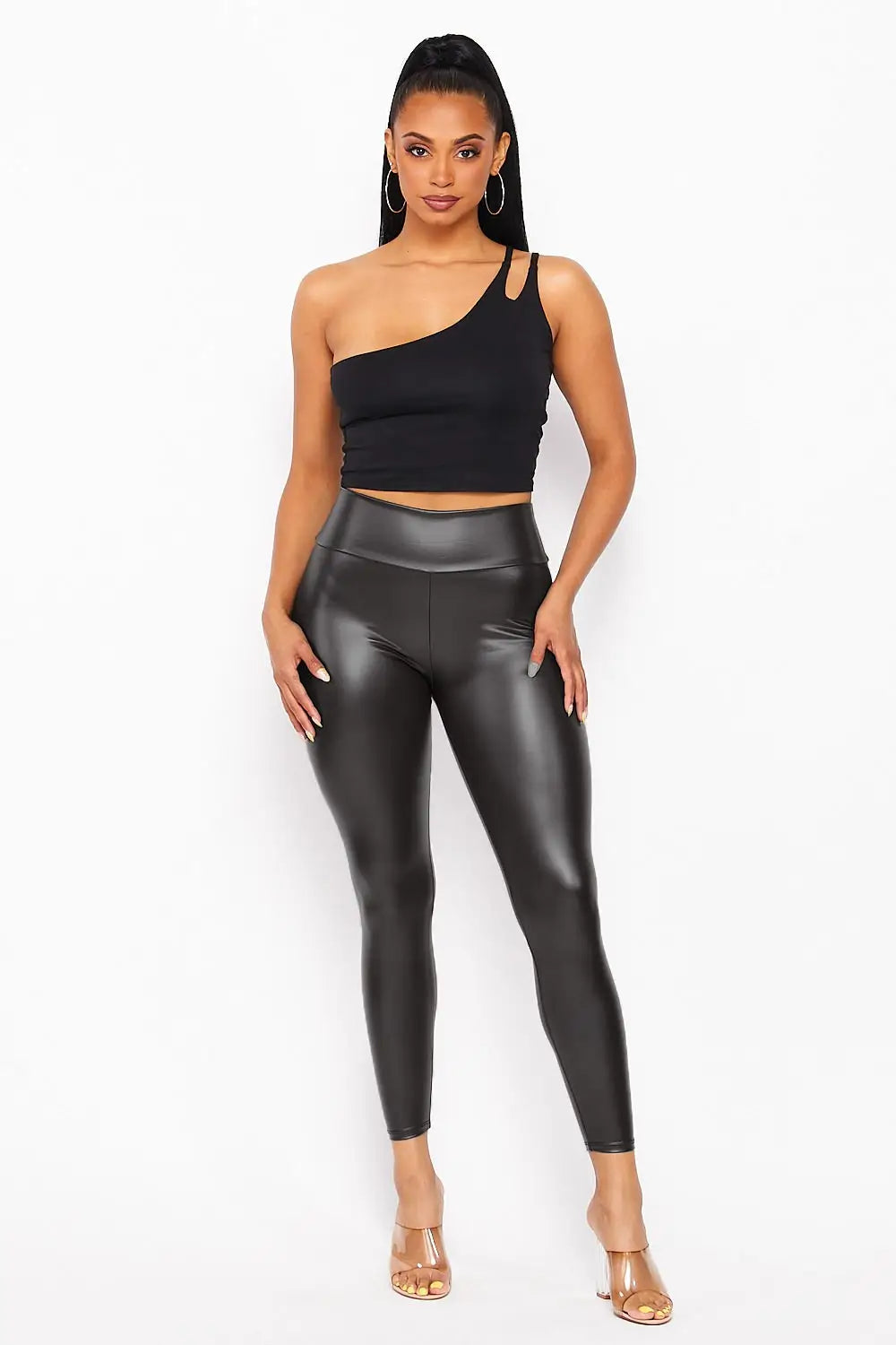 Coated Faux Leather Leggings