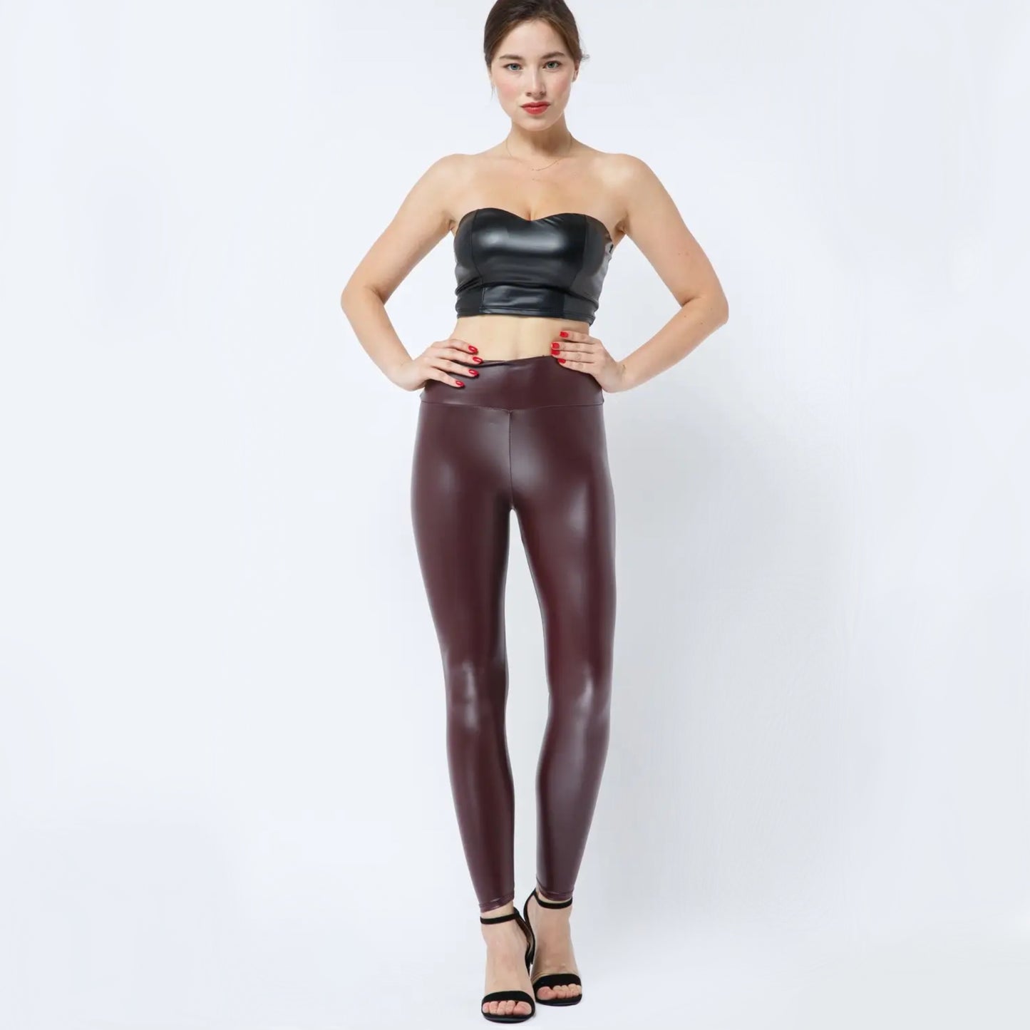 Coated Faux Leather Leggings