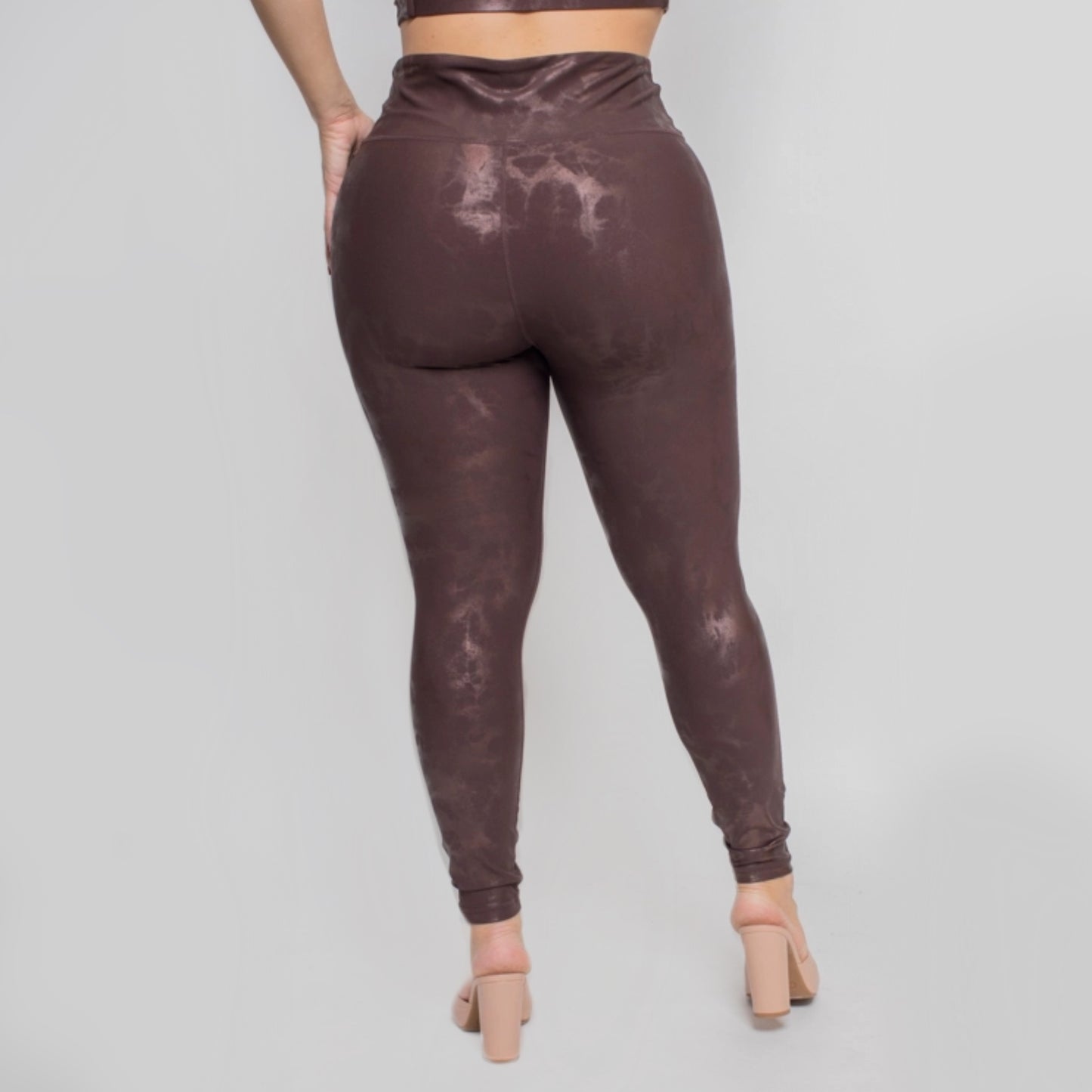 Plus Size Activewear Foil Print Leggings