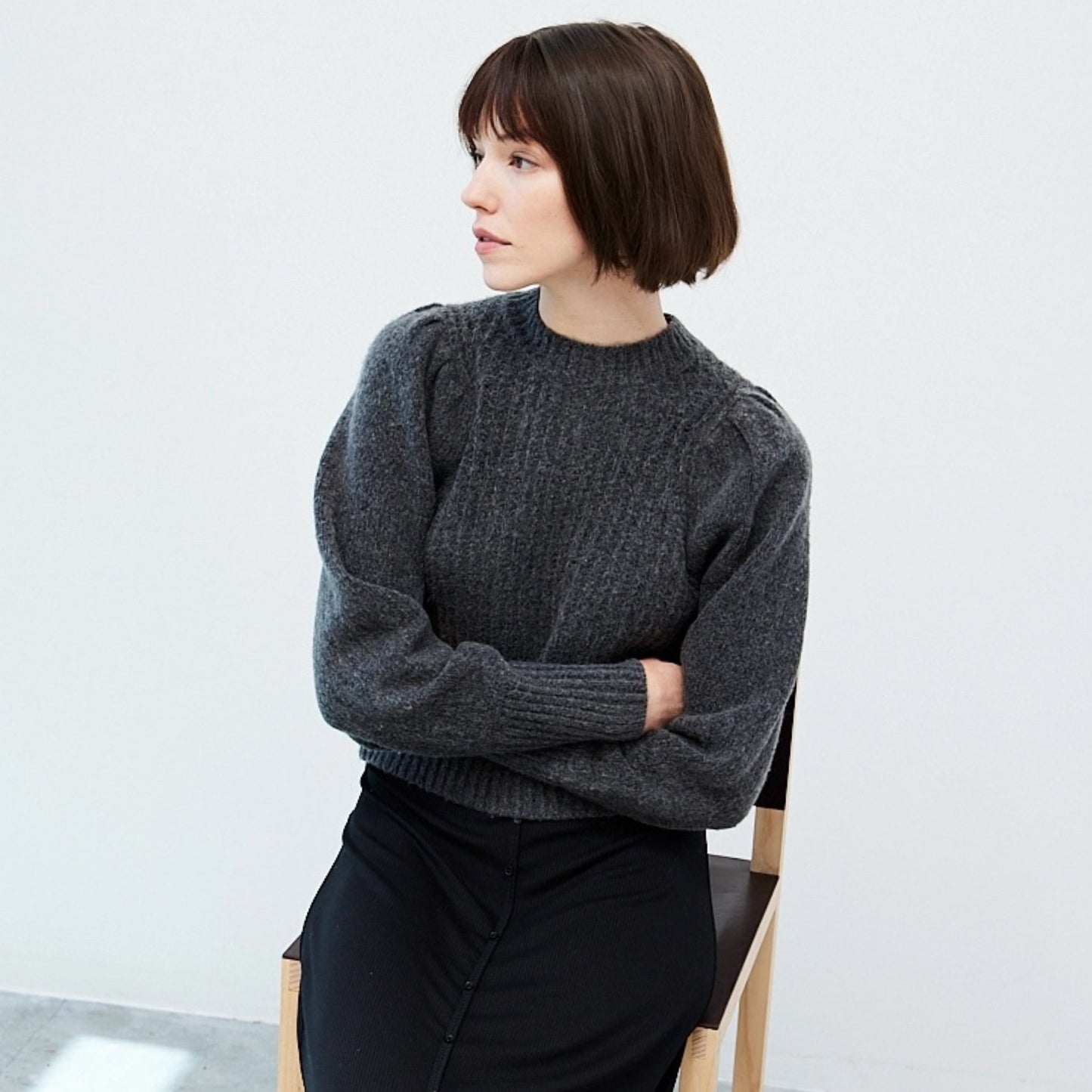 Sweater With Puff Sleeves