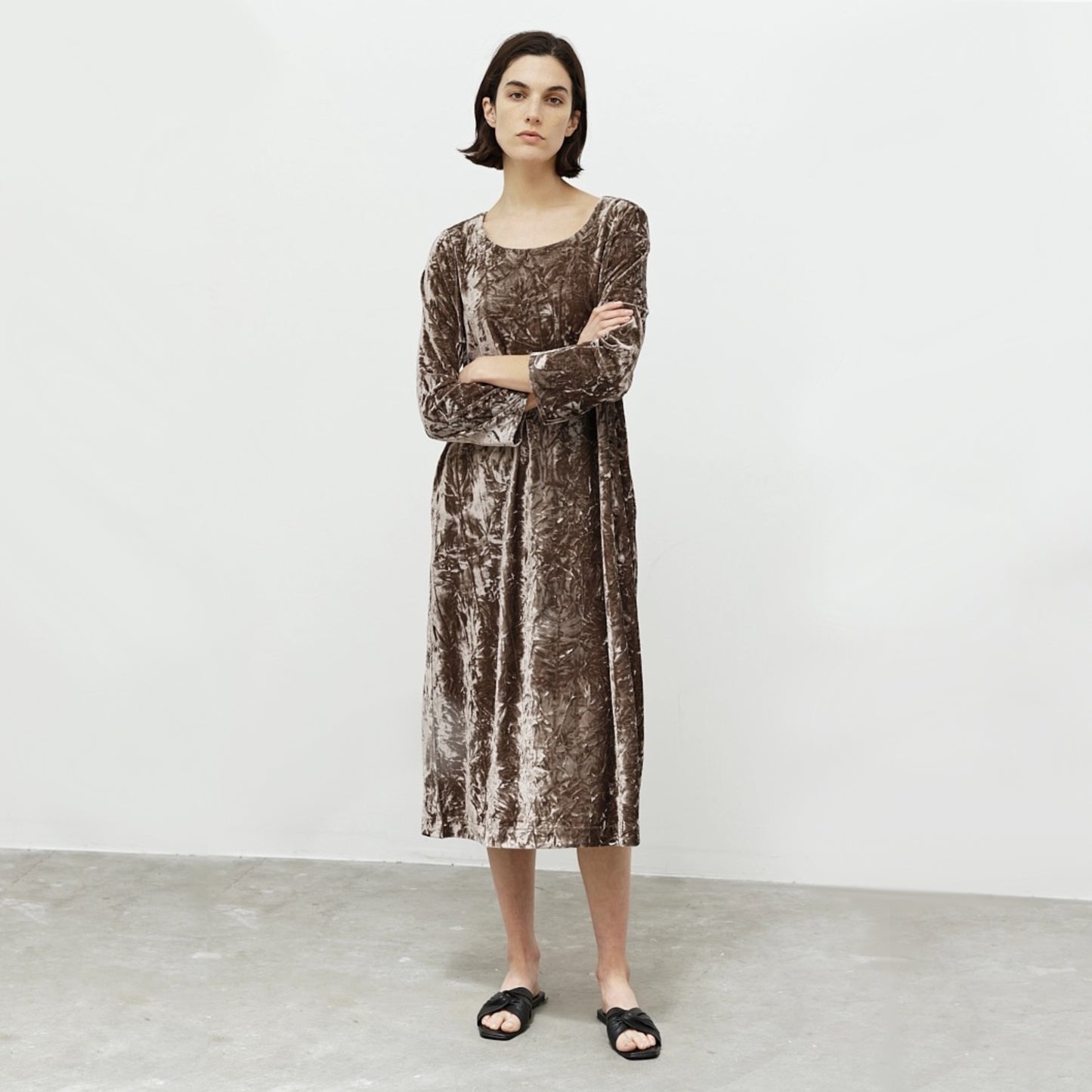 Velvet Round Neck Dress