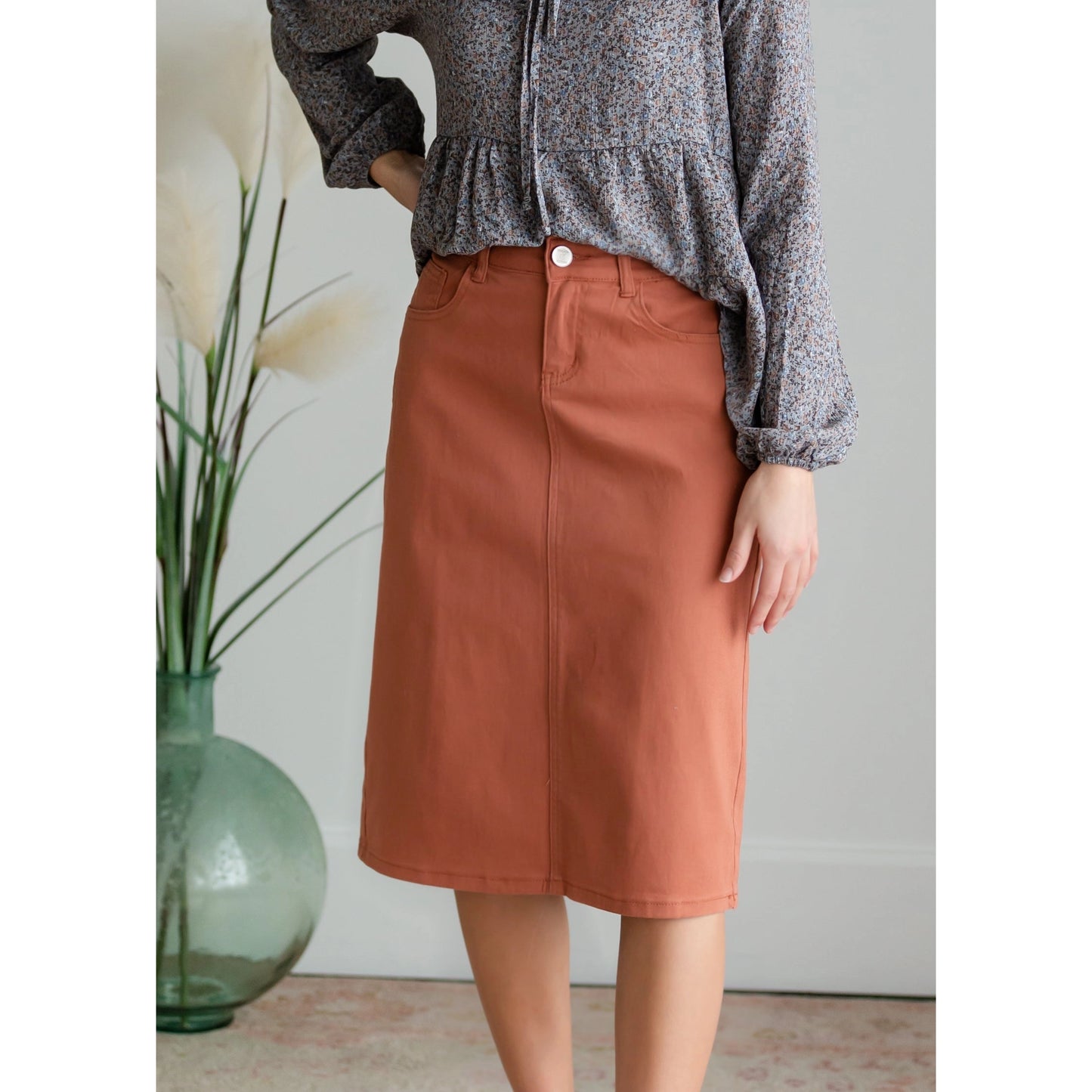 Pumpkin Spice Denim Skirt
