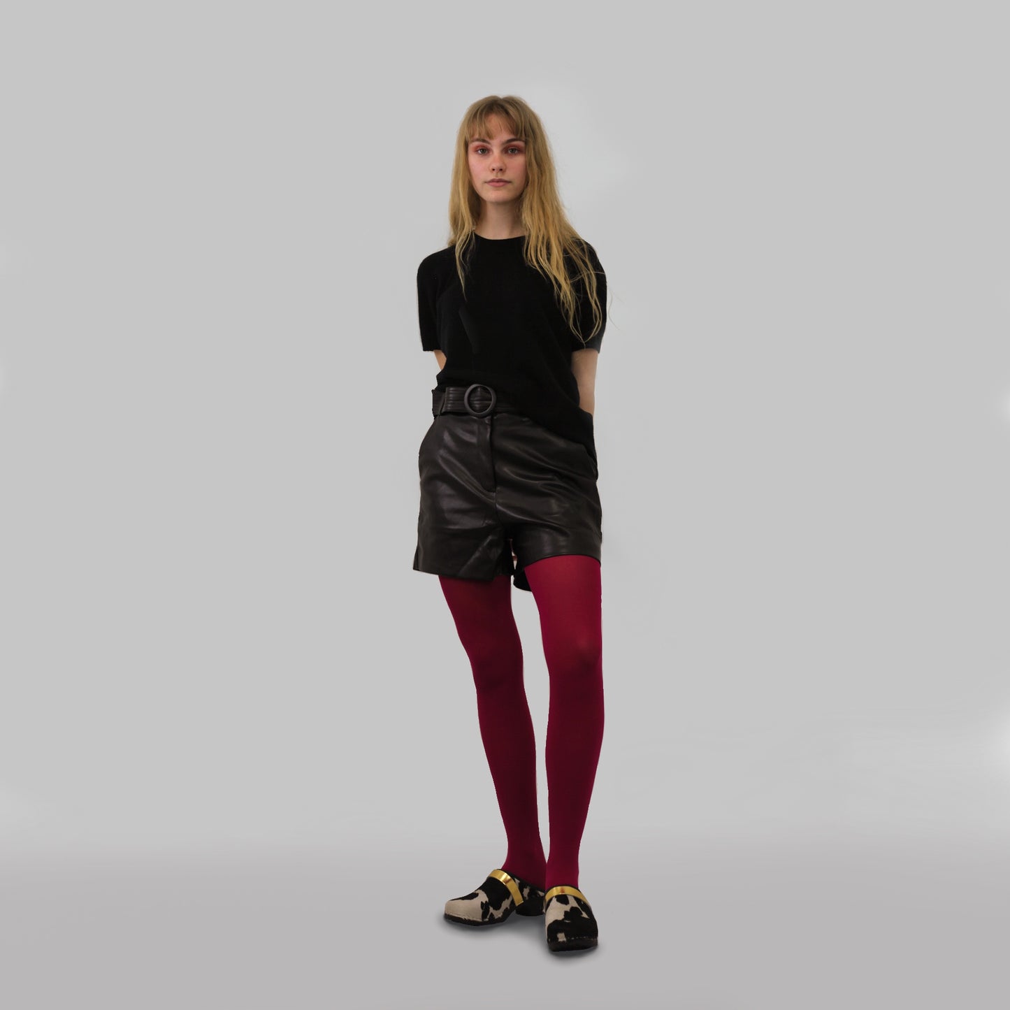 Faux Leather Shorts with Belt