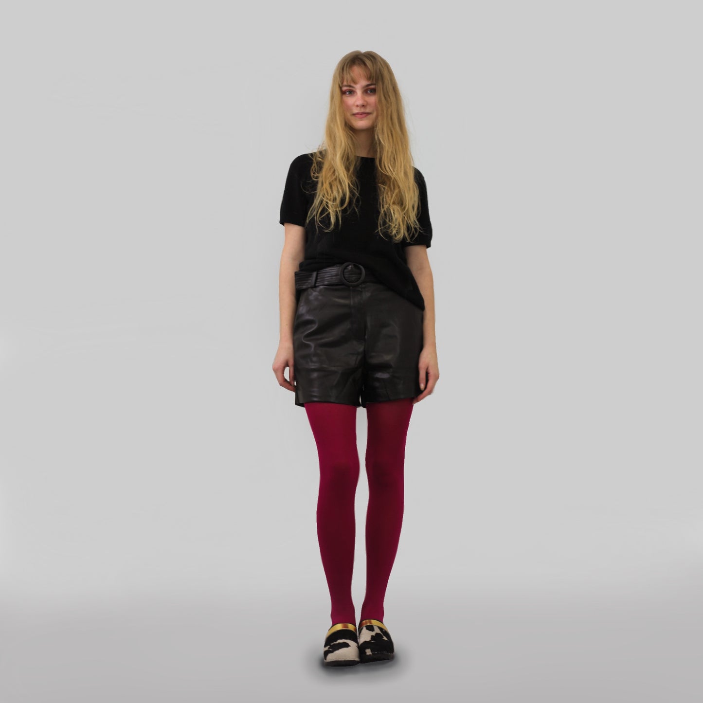Faux Leather Shorts with Belt
