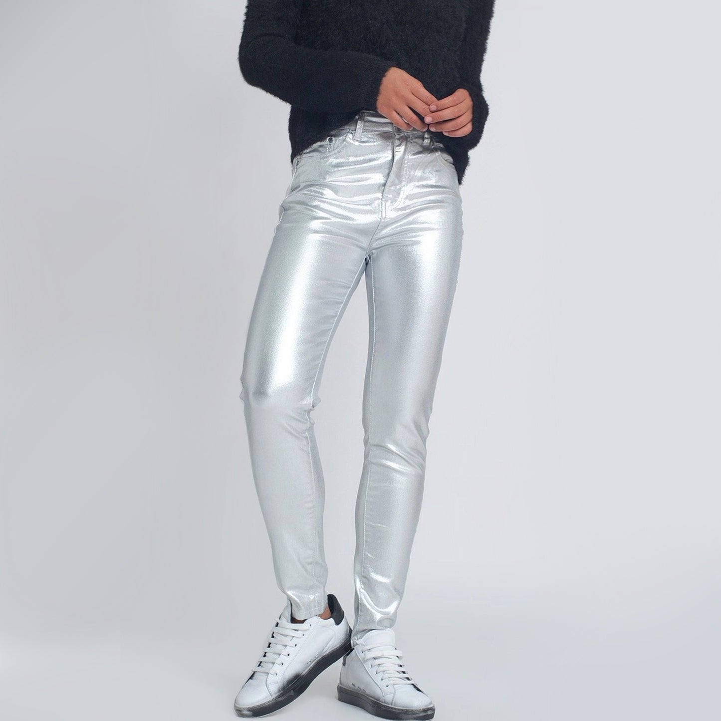 Metallic Skinny Pants