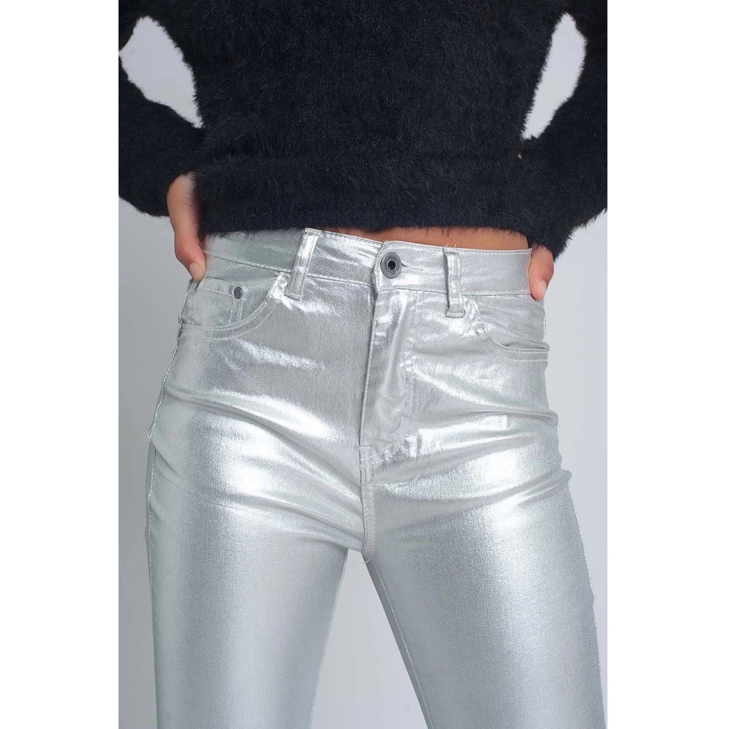 Metallic Skinny Pants
