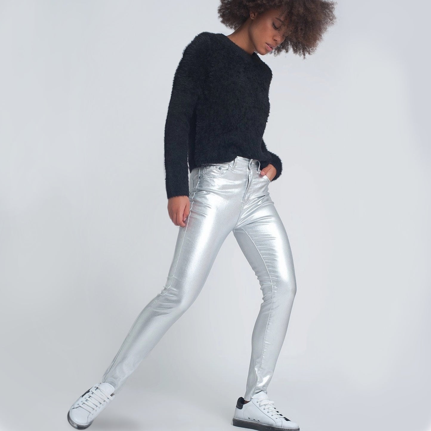 Metallic Skinny Pants