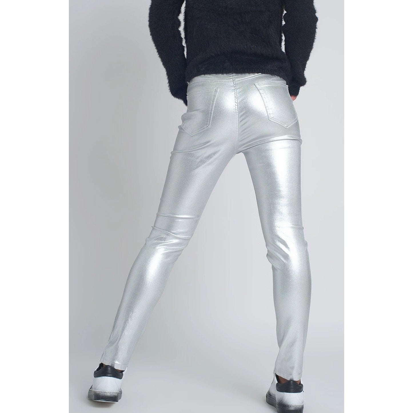 Metallic Skinny Pants