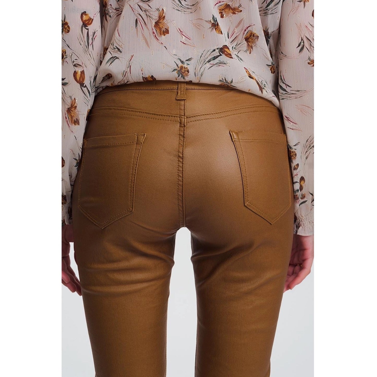 Coated Skinny Pants