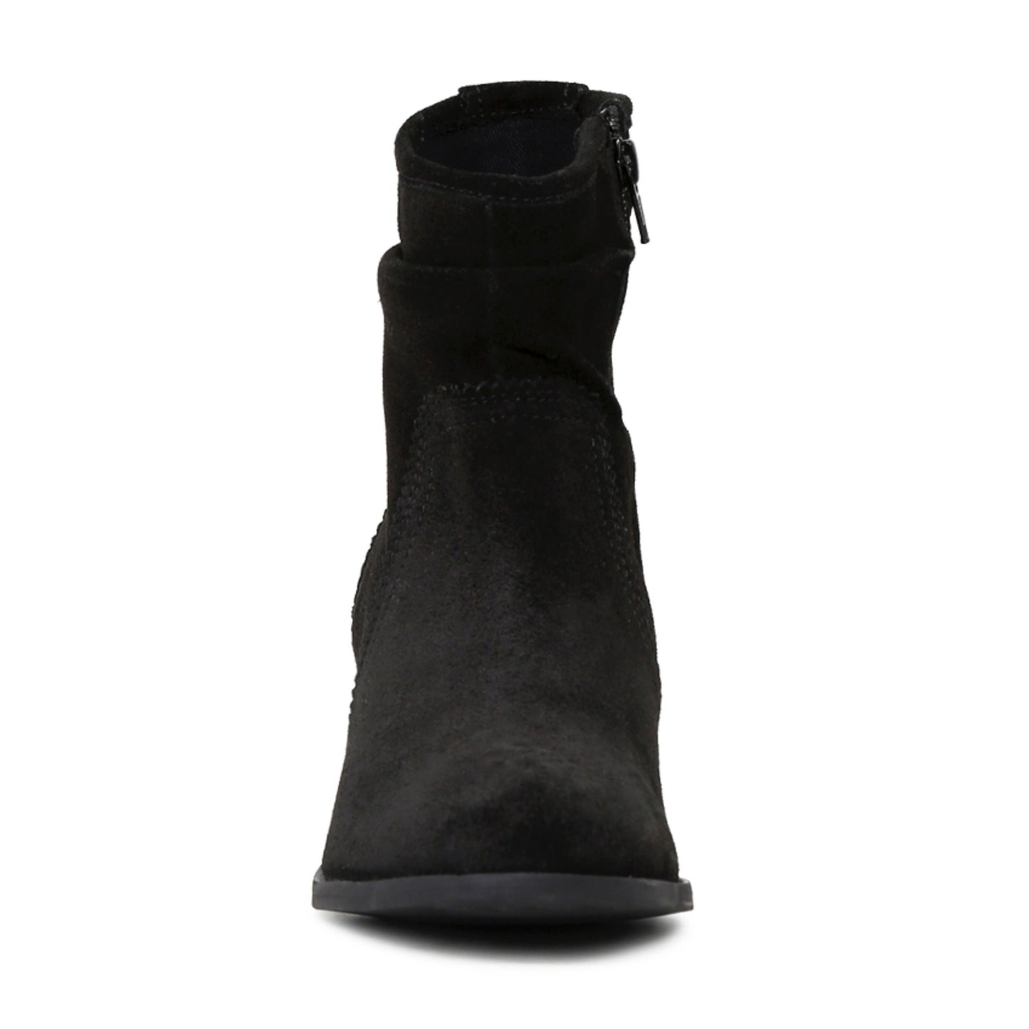 Black Bowie Stacked Heel Leather Boots