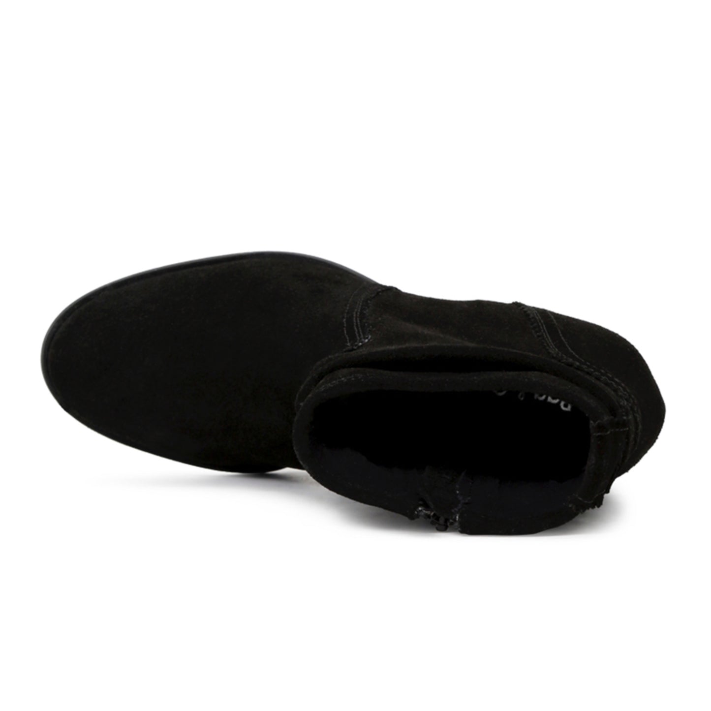 Black Bowie Stacked Heel Leather Boots