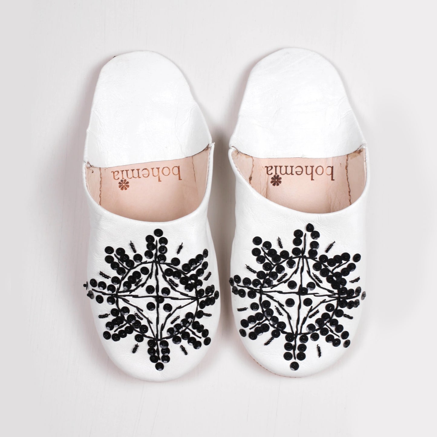 Sequin Leather Slippers