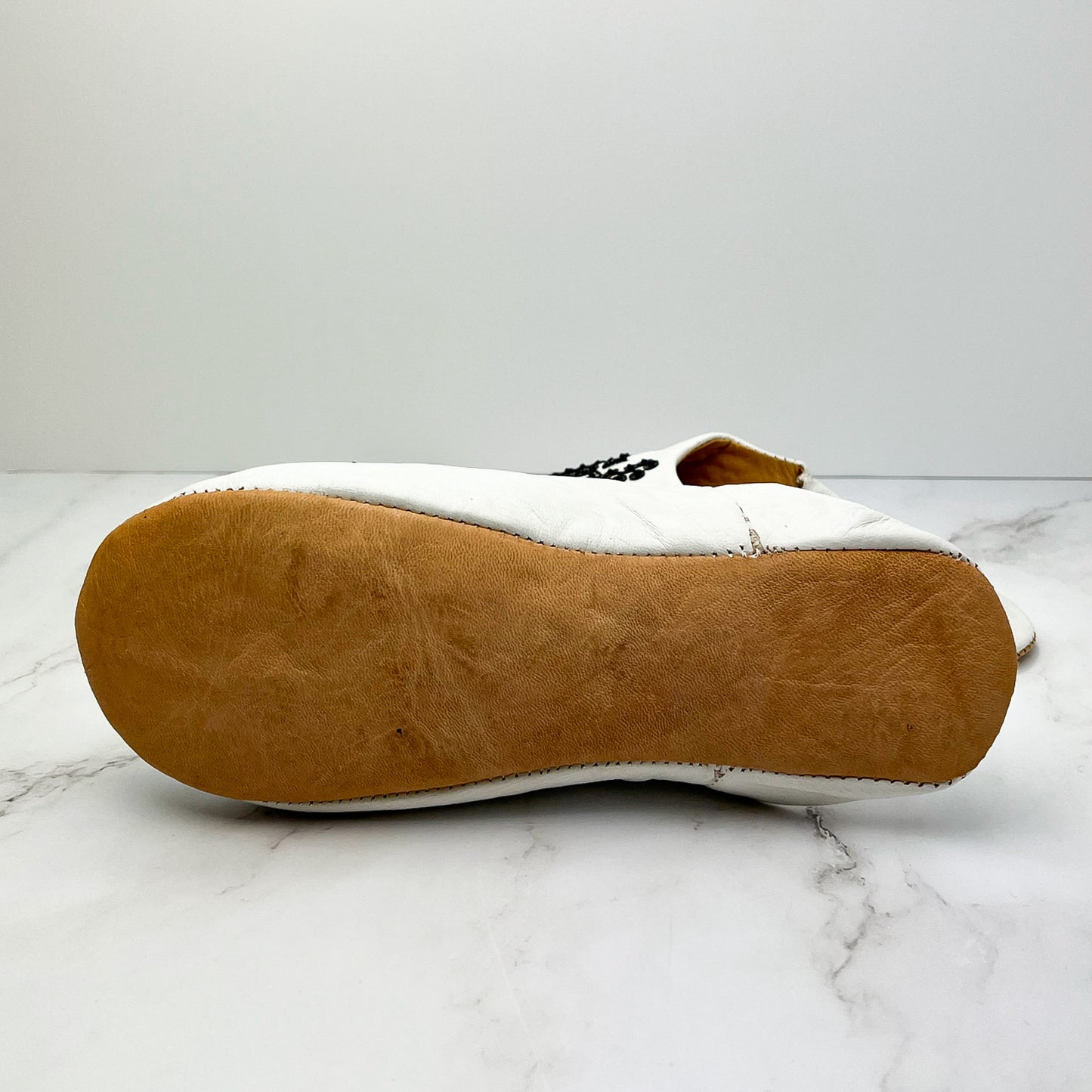 Sequin Leather Slippers