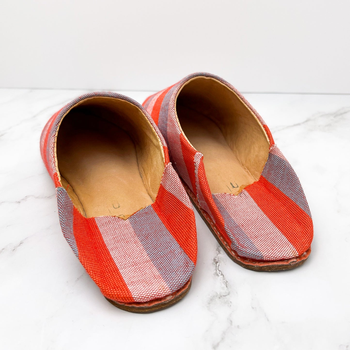 Stripy Leather Slippers