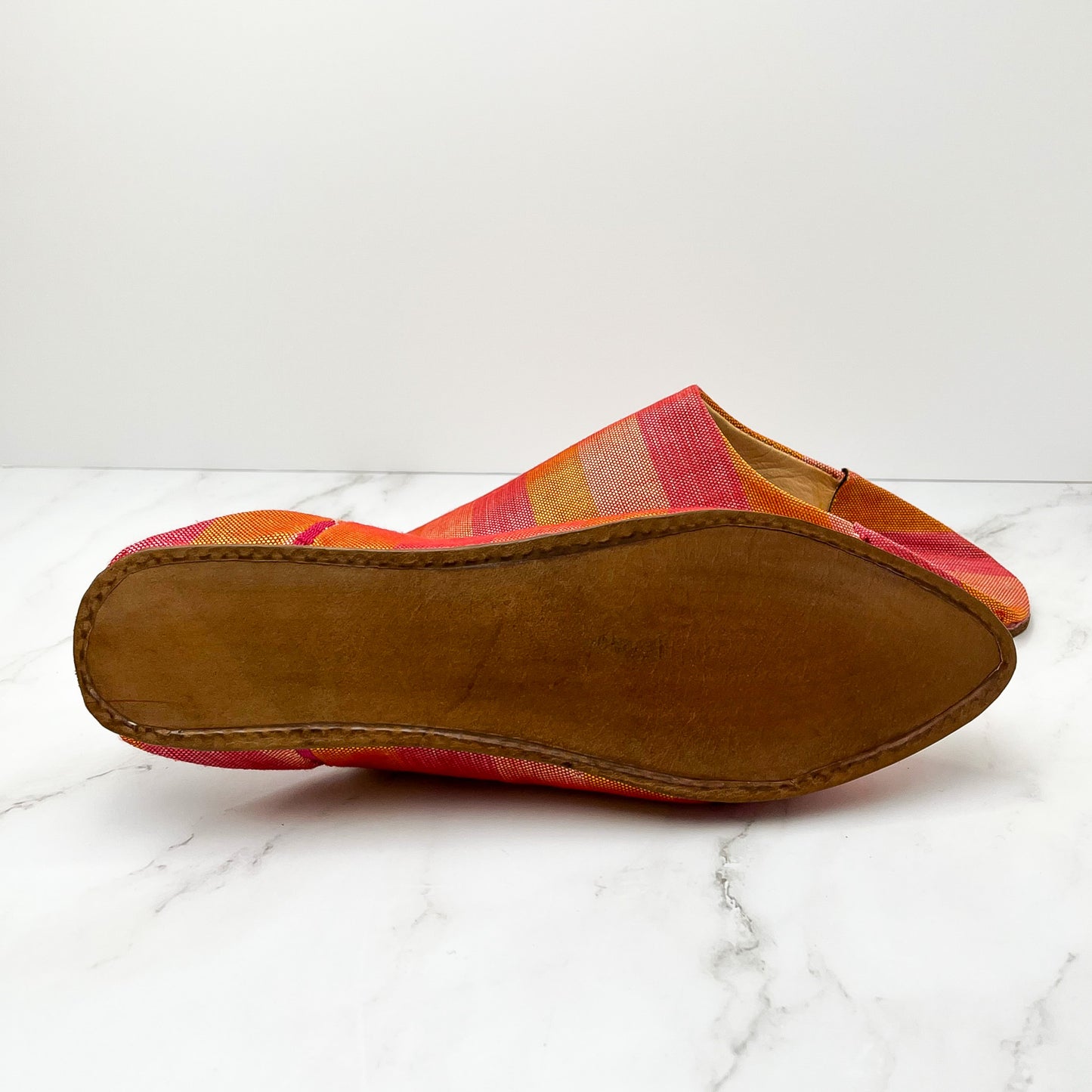 Stripy Leather Slippers