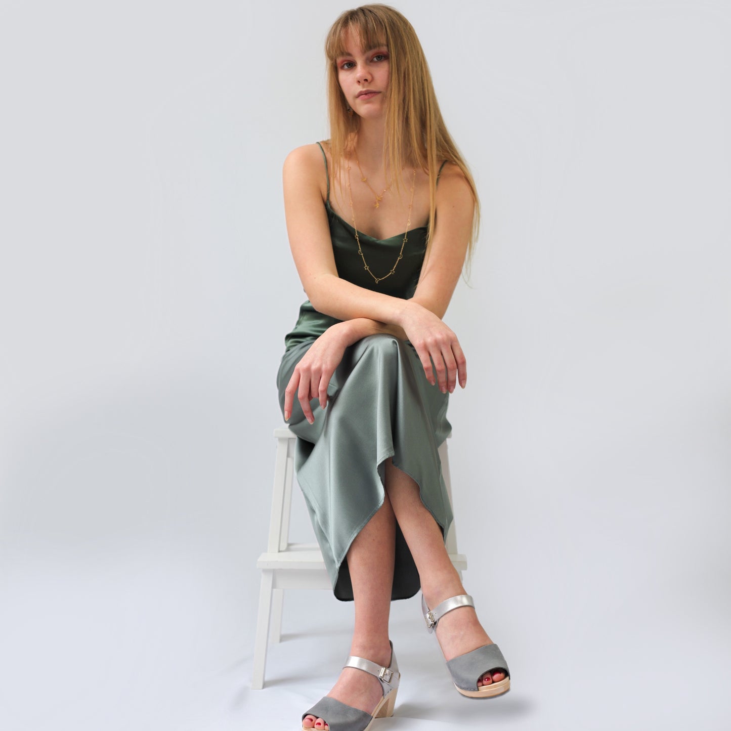 Bias Cut Silk Midi Skirt
