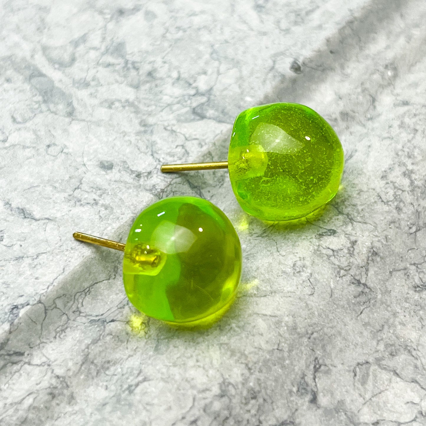 Transparent Ball Stud Resin Earrings