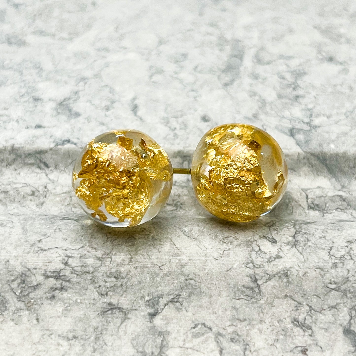 Transparent Ball Stud Resin Earrings