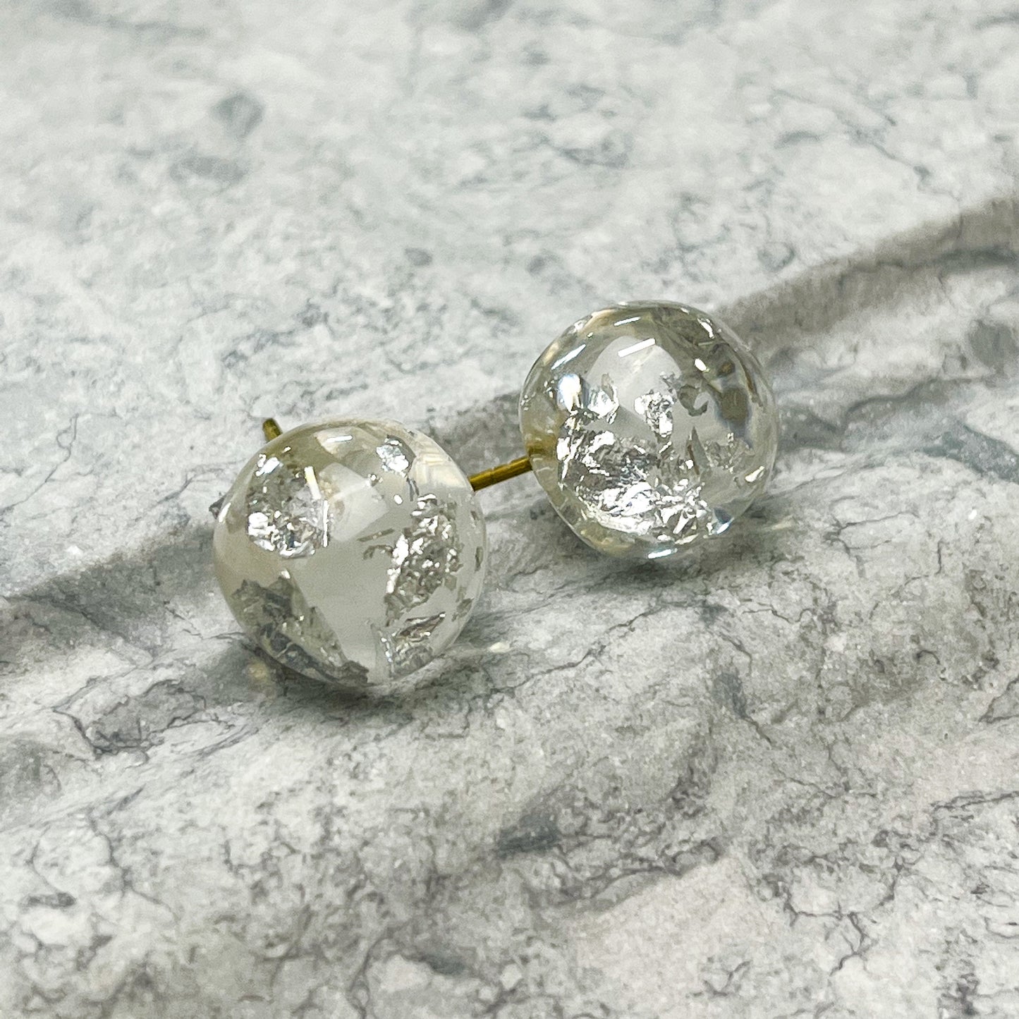 Transparent Ball Stud Resin Earrings