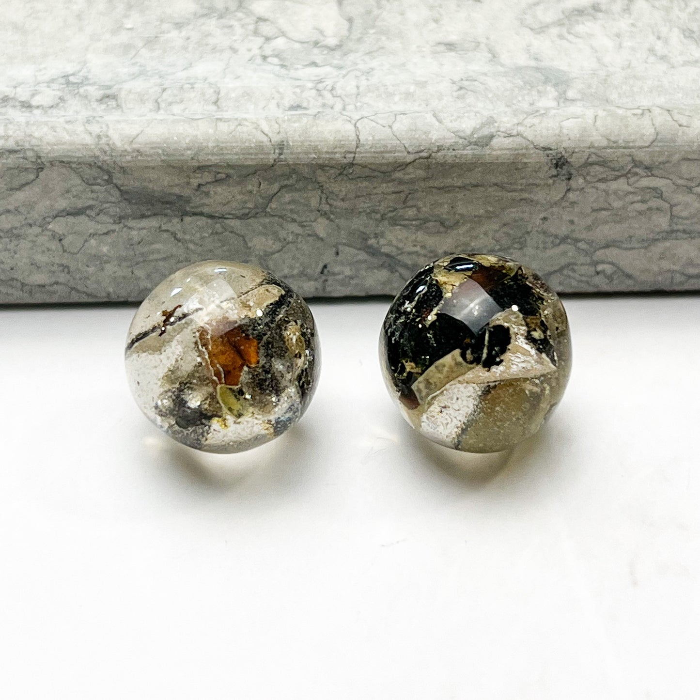 Transparent Ball Stud Resin Earrings