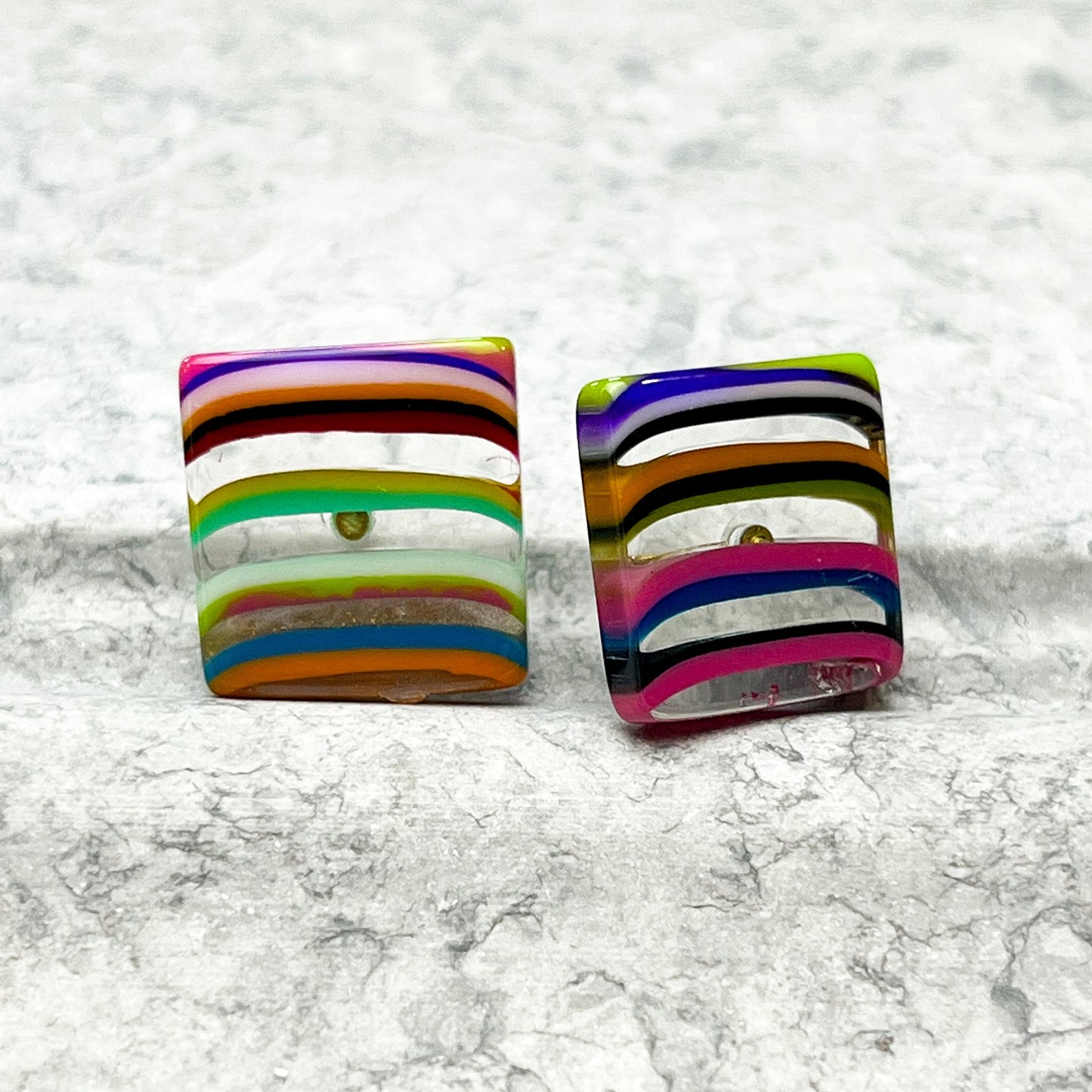 Small Square Liquorice Allsorts Studs