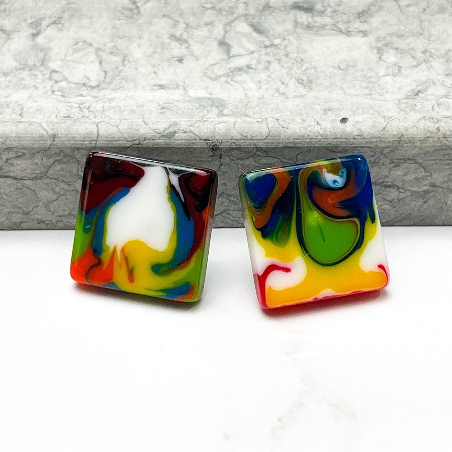 Small Square Liquorice Allsorts Studs