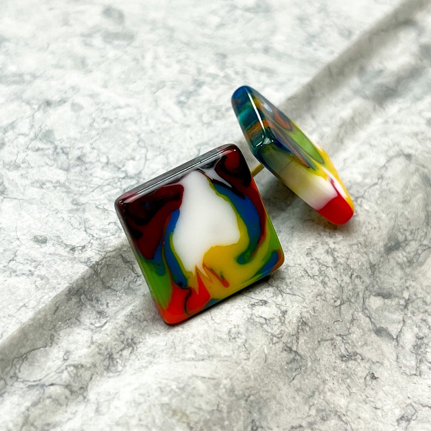 Small Square Liquorice Allsorts Studs