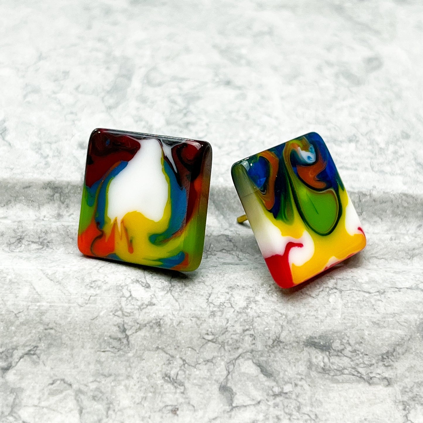 Small Square Liquorice Allsorts Studs