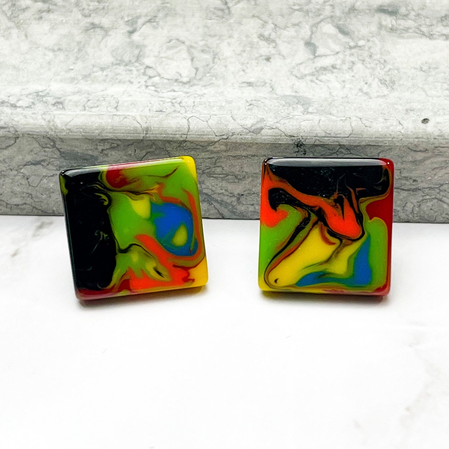 Small Square Liquorice Allsorts Studs