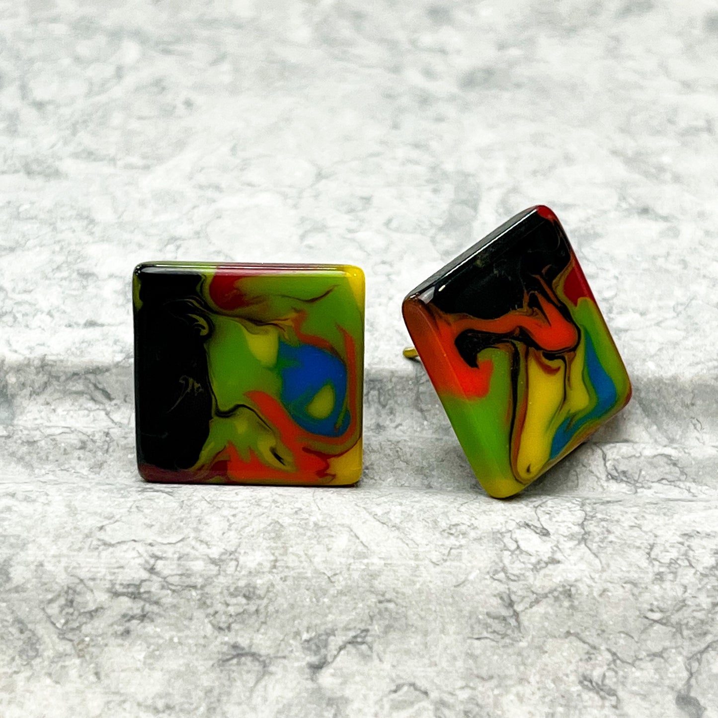 Small Square Liquorice Allsorts Studs