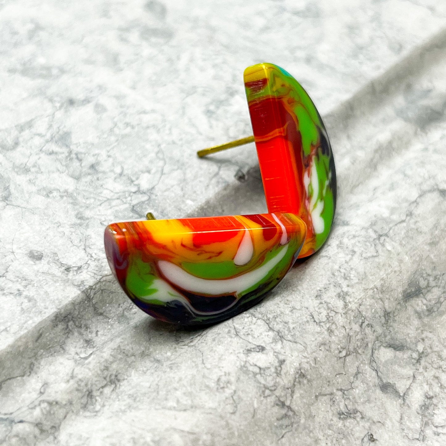 Half Moon Resin Earrings "Luna"