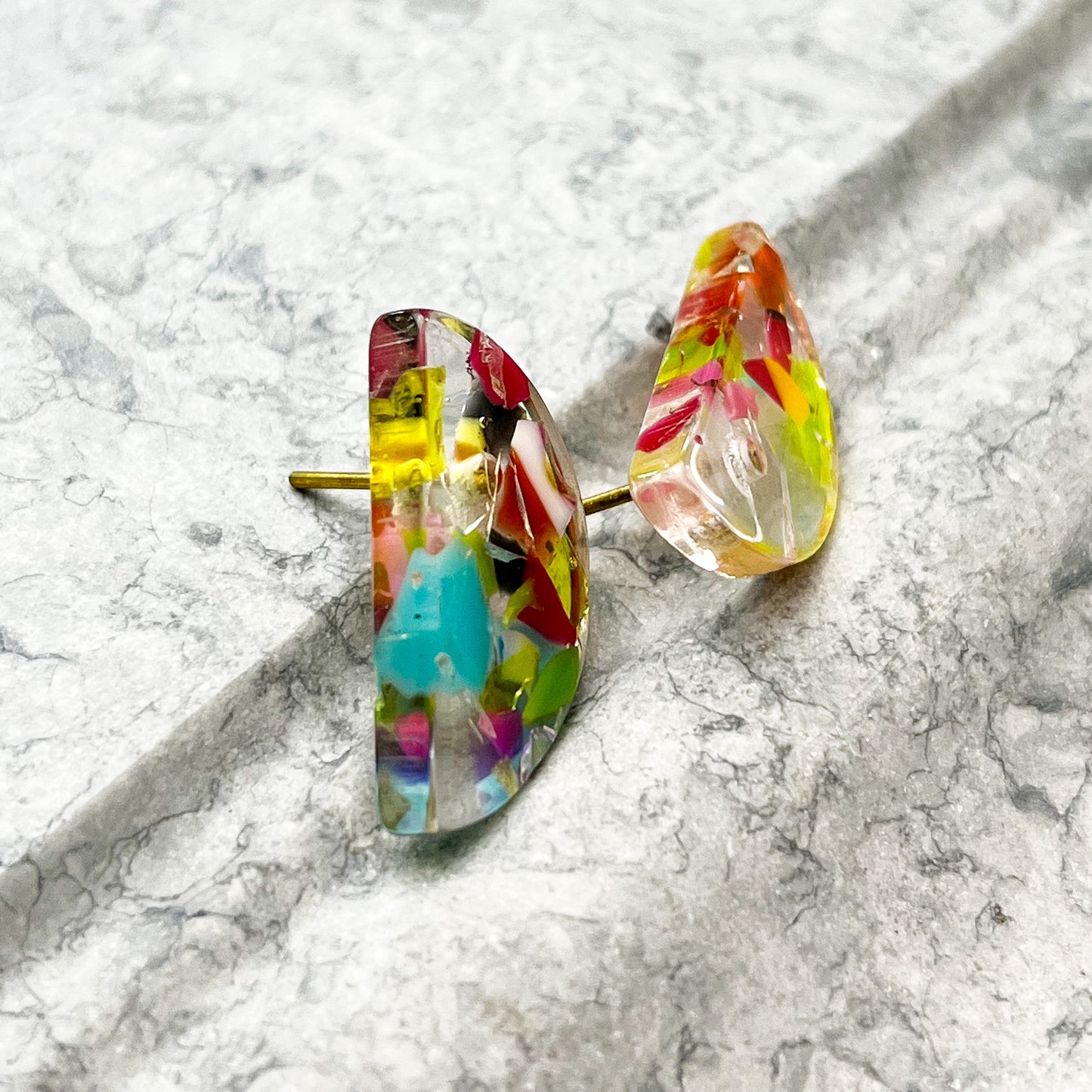 Half Moon Resin Earrings "Luna"