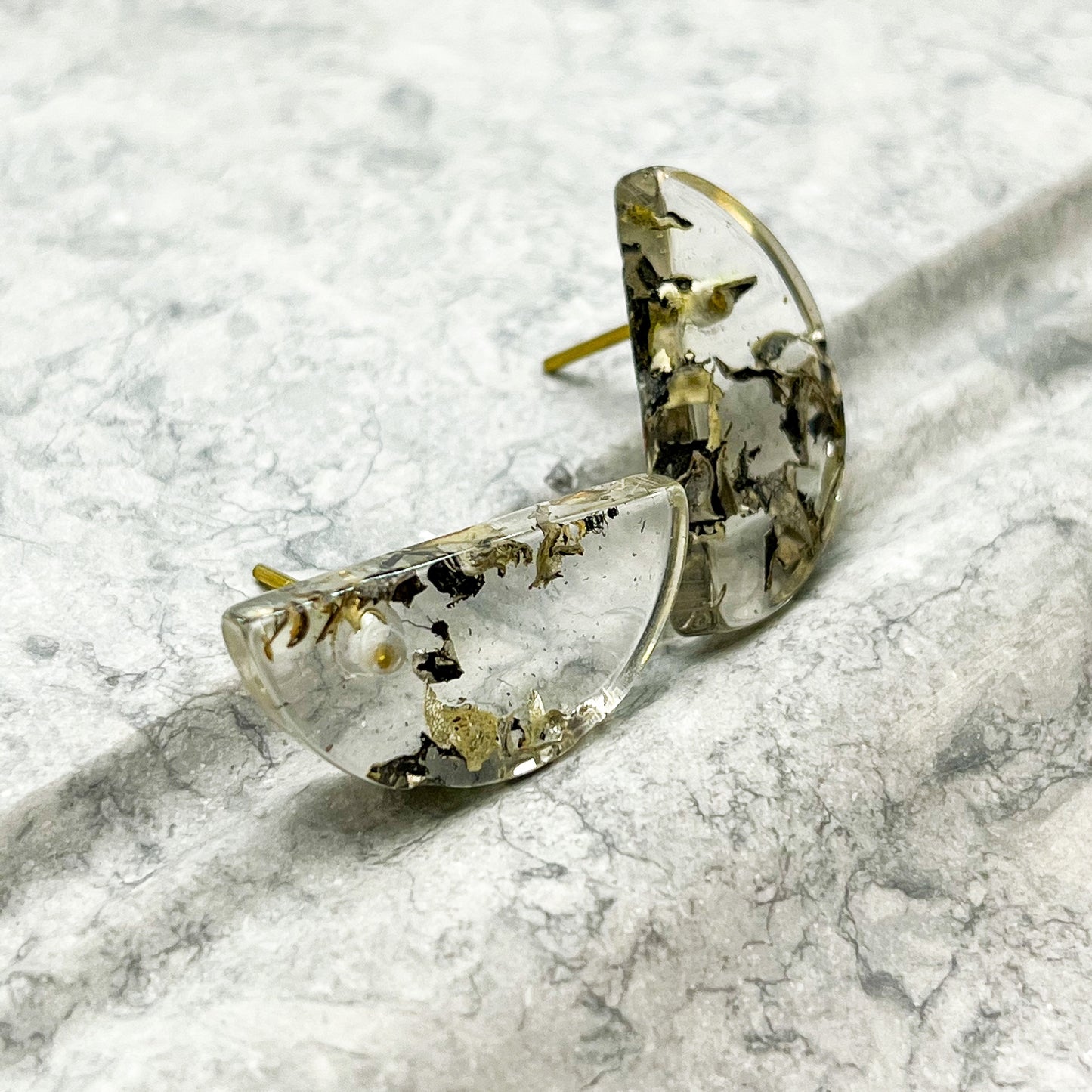 Half Moon Resin Earrings "Luna"
