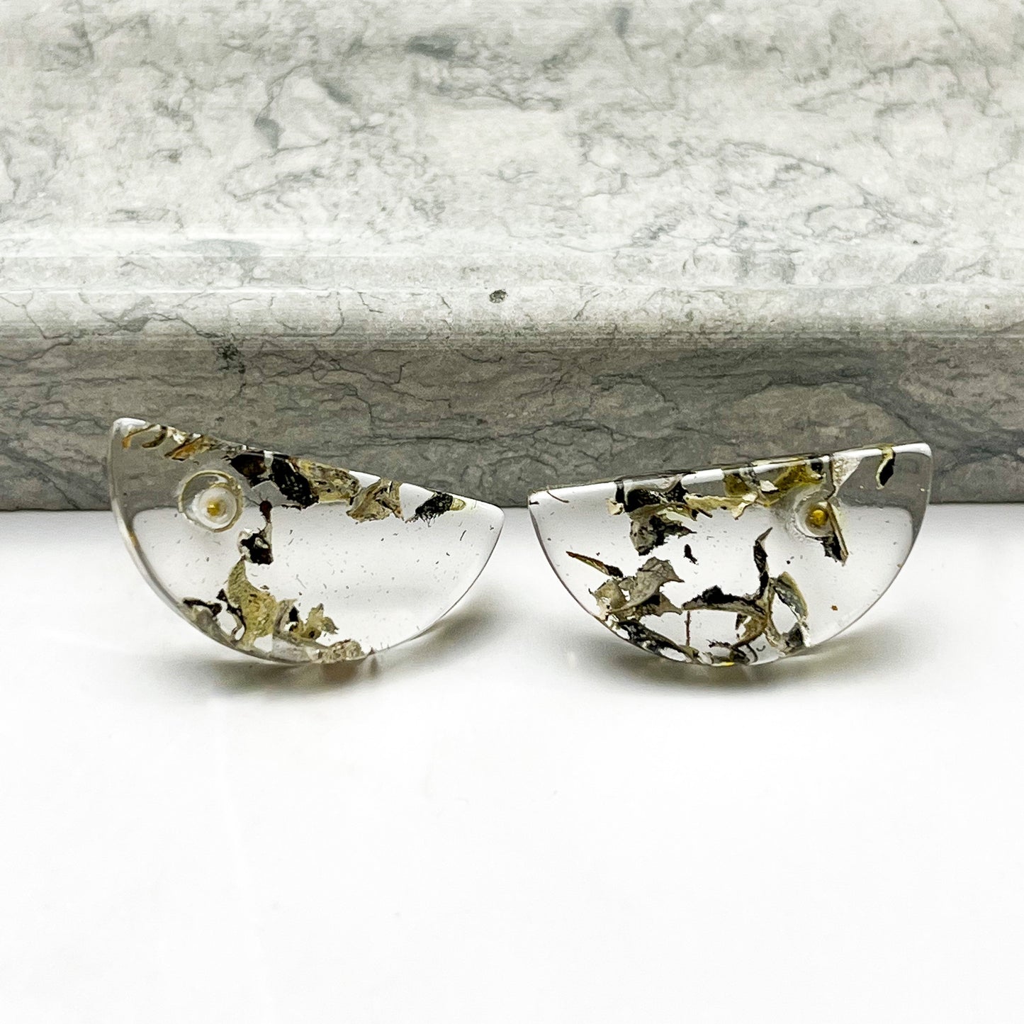Half Moon Resin Earrings "Luna"