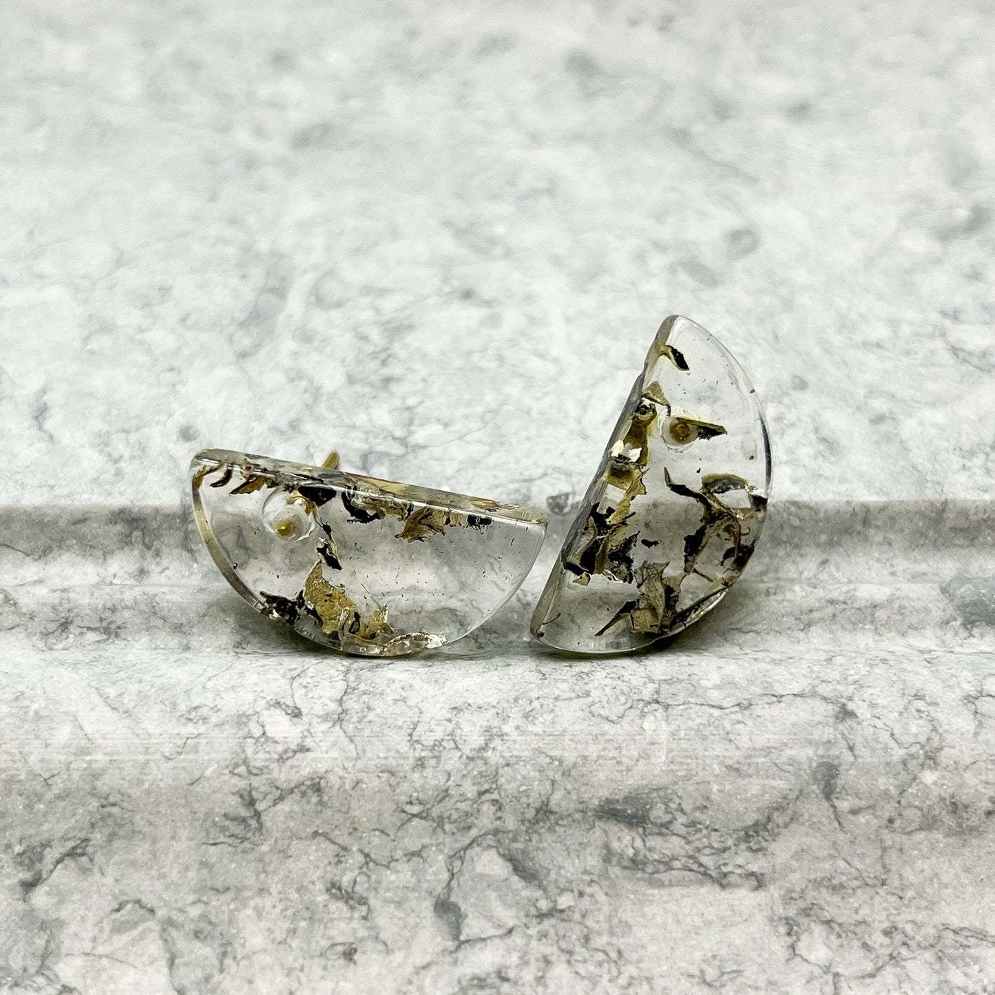 Half Moon Resin Earrings "Luna"