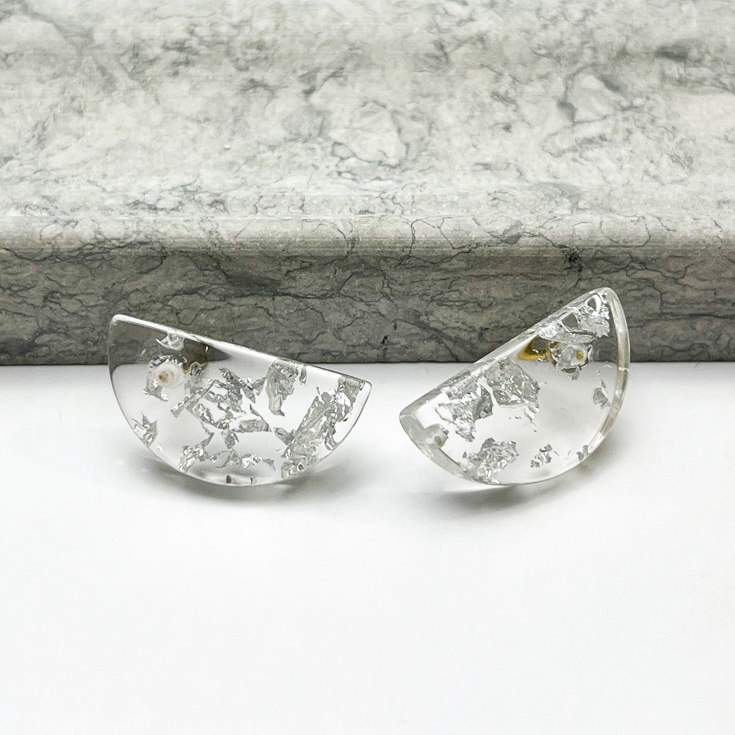 Half Moon Resin Earrings "Luna"