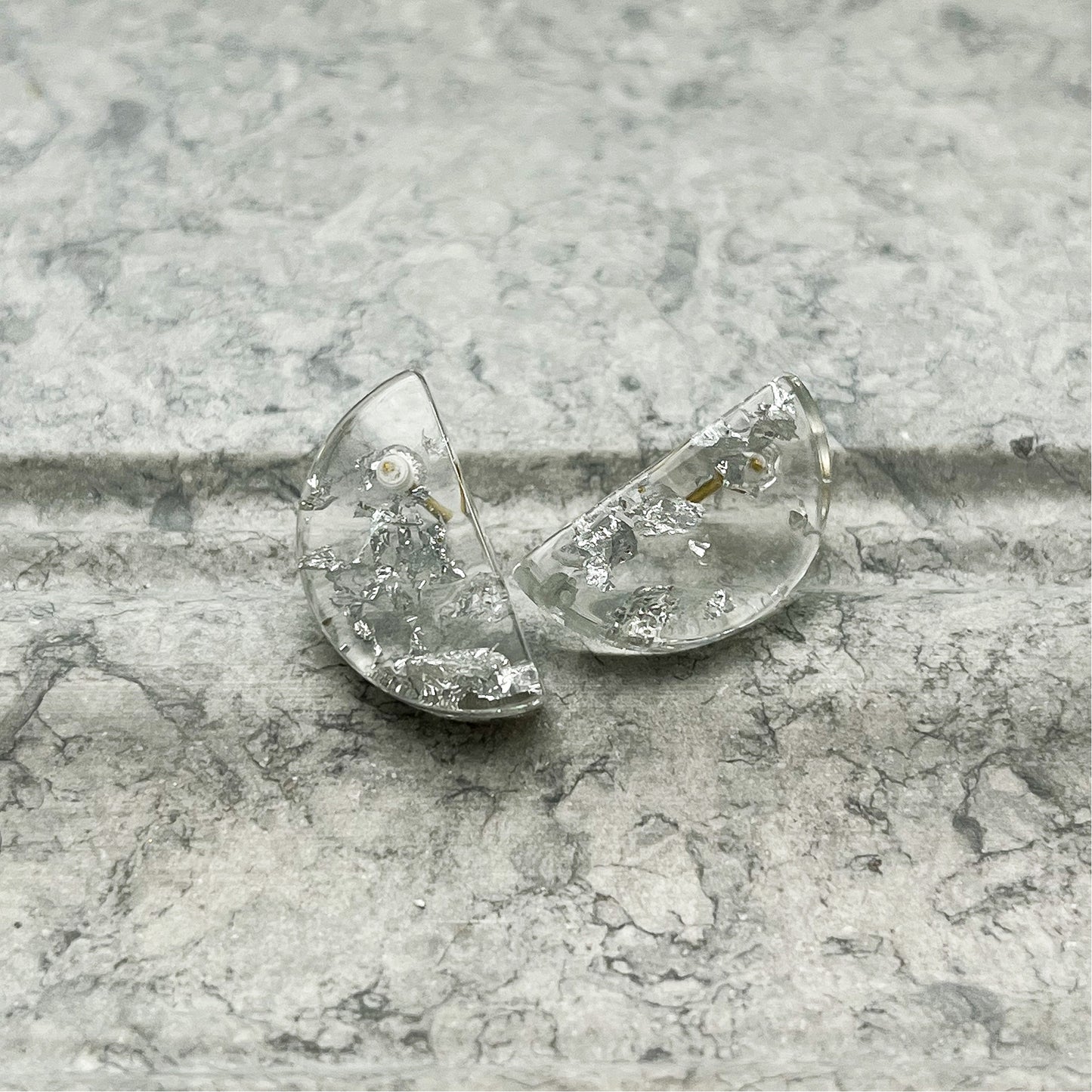 Half Moon Resin Earrings "Luna"