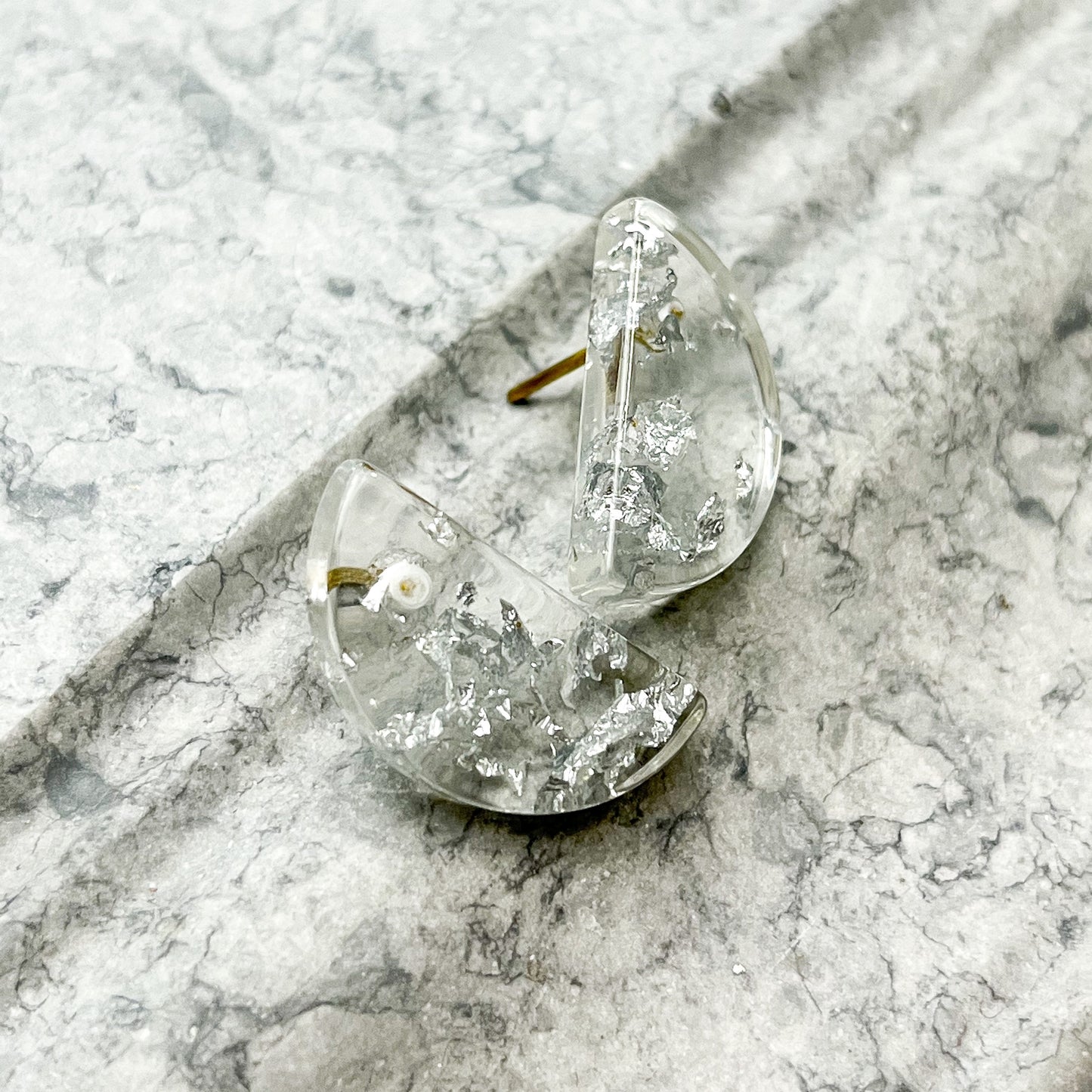 Half Moon Resin Earrings "Luna"