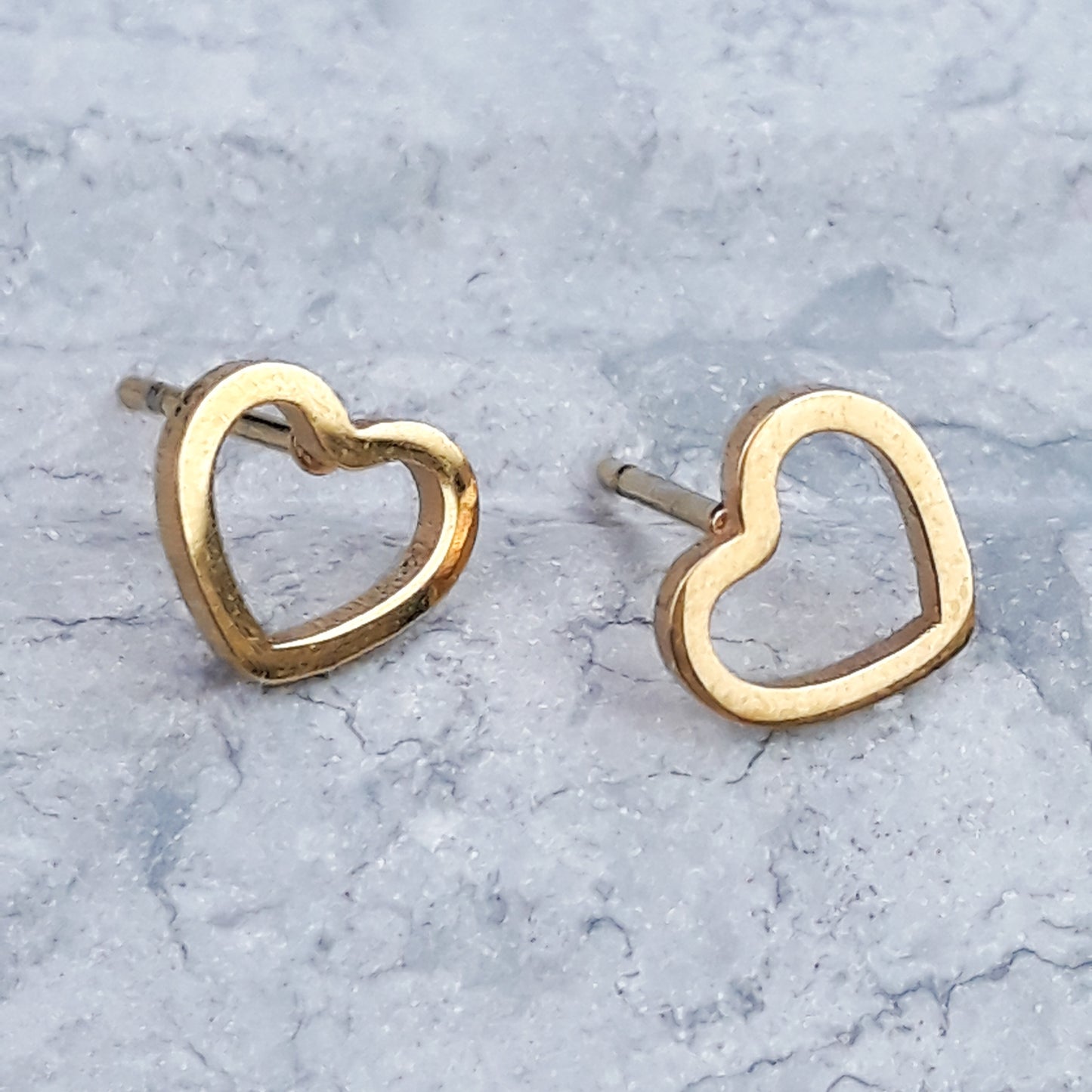 Tiny Open Heart Studs