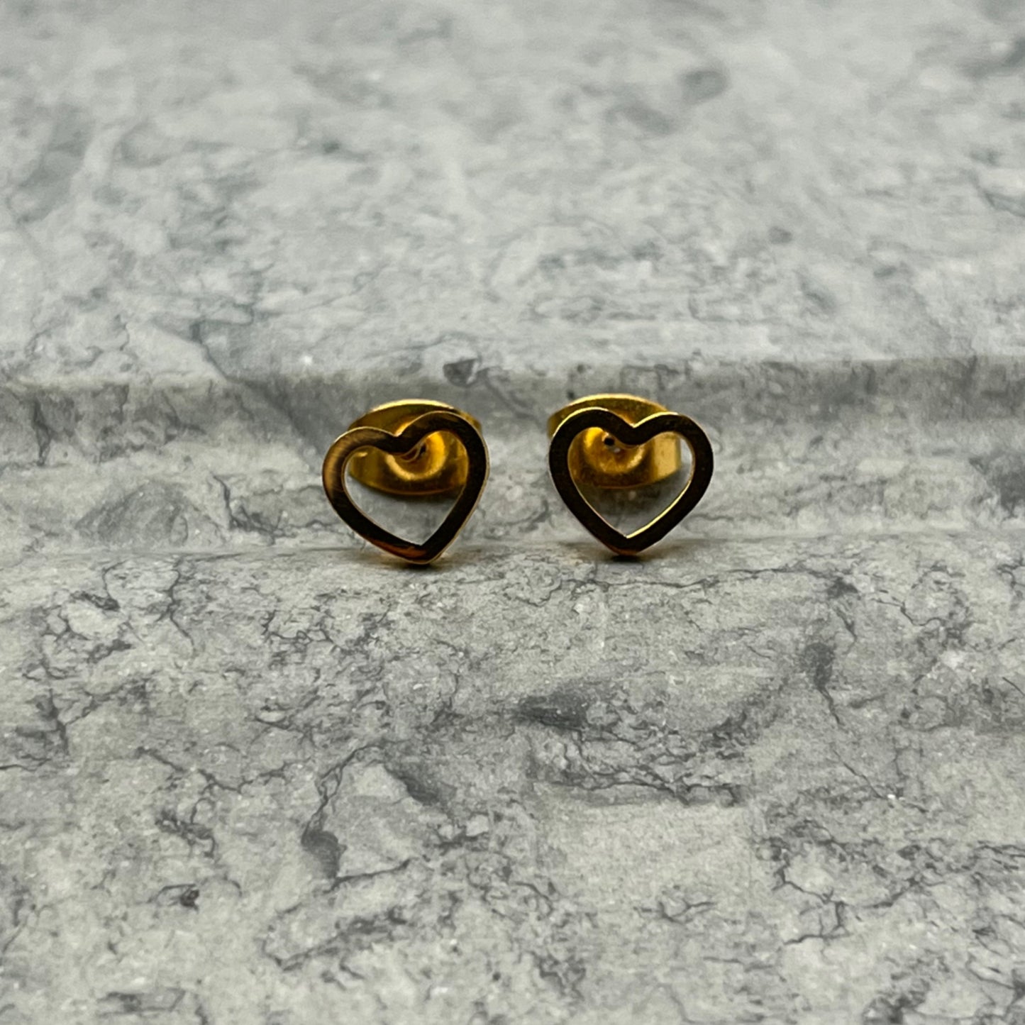 Tiny Open Heart Studs