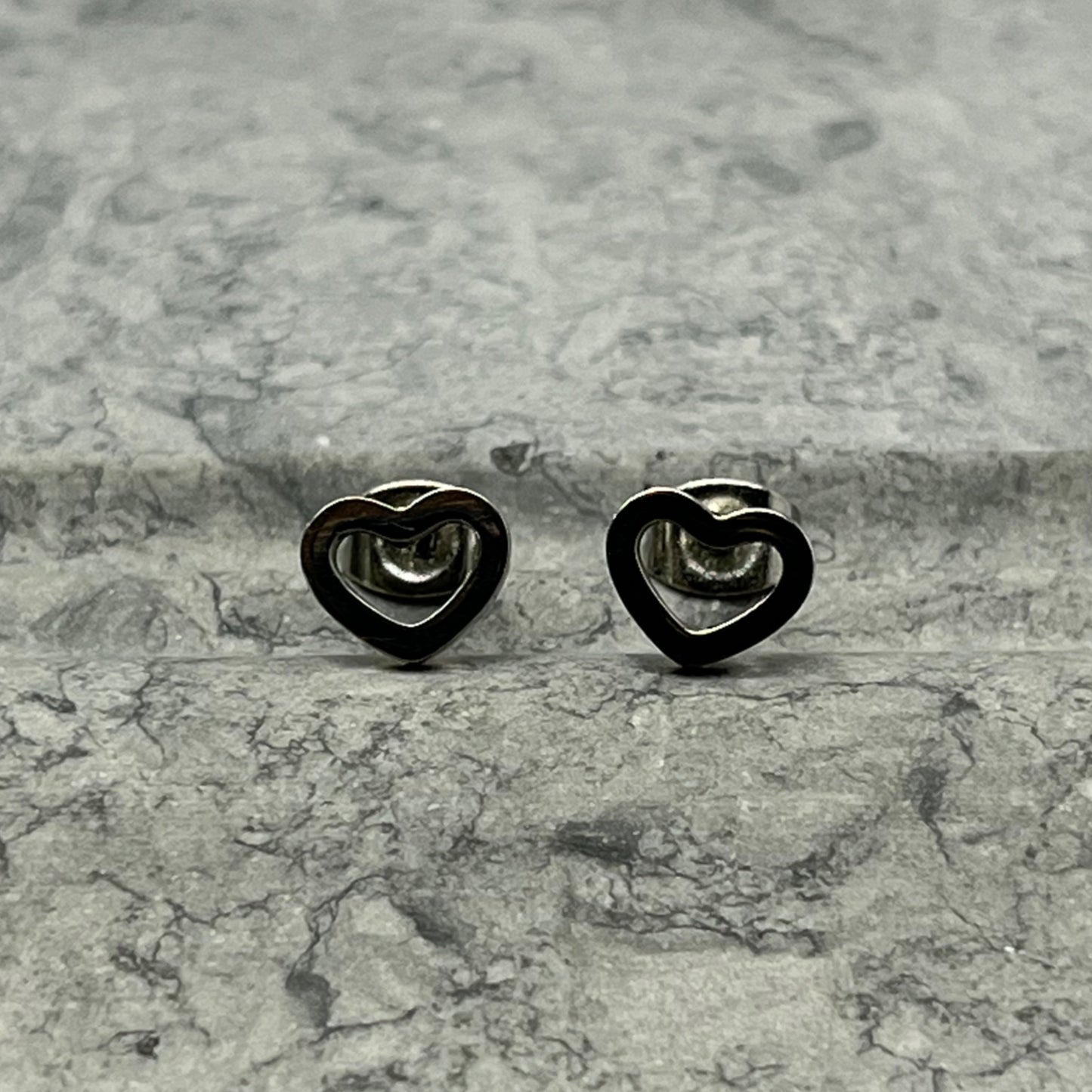 Tiny Open Heart Studs