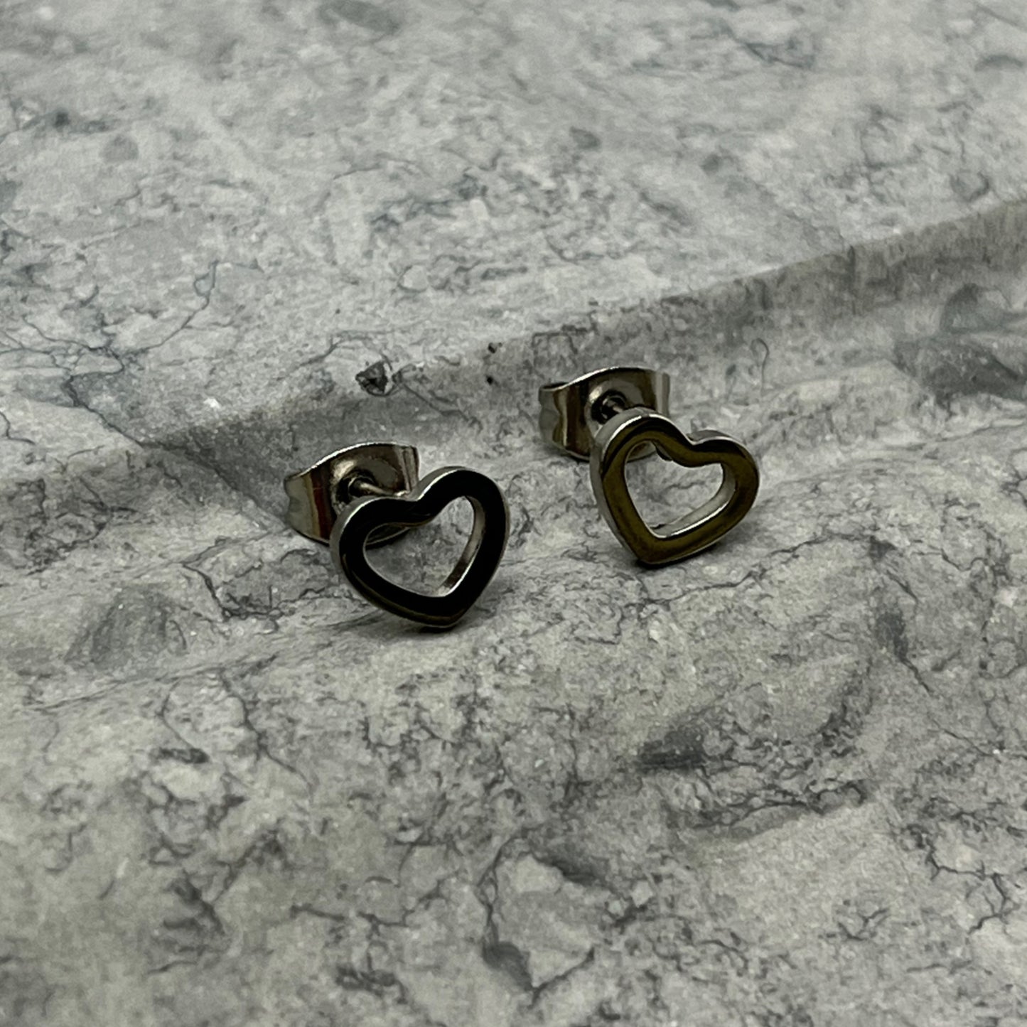 Tiny Open Heart Studs
