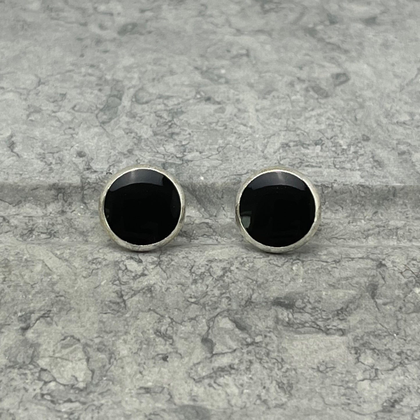 Black & Silver Stud Earrings