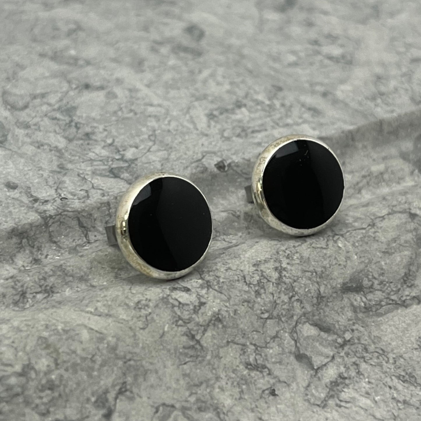 Black & Silver Stud Earrings