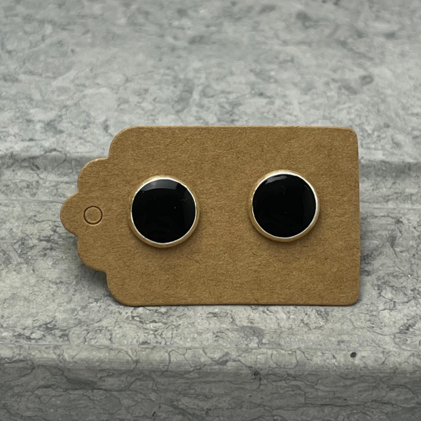 Black & Silver Stud Earrings