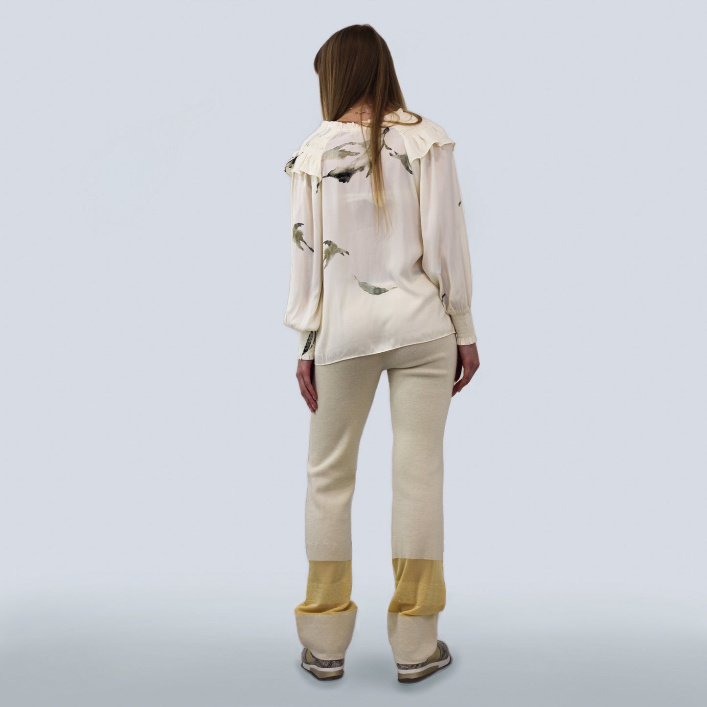 Fine Wool Trousers With Draw String & Lurex Detail