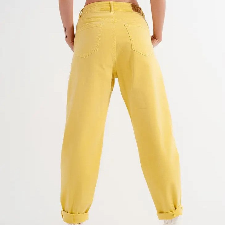 High Rise Mom Jean With Front Pleat